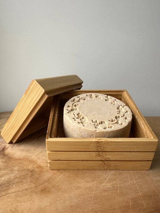 (special) soap bar BUBBLES with bamboo holder